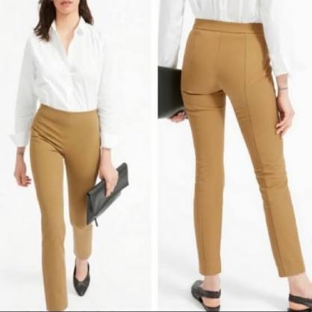 Like New! Everlane Side Zip Stretch Cotton Khaki Color Pants, Size 2